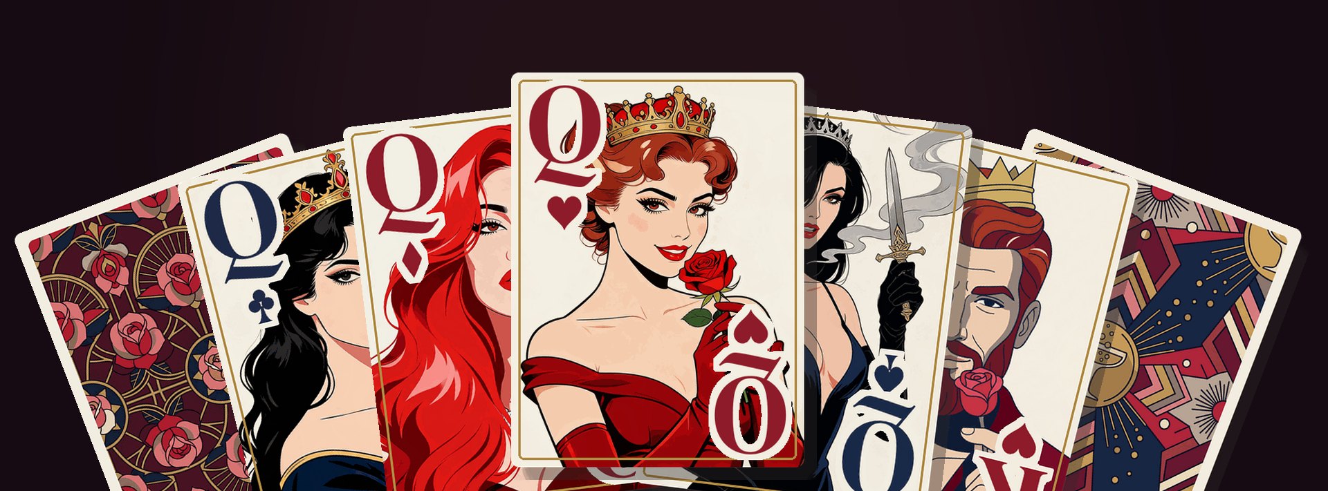 Solitaire After Dark gameplay: a dealt Klondike table with ornate card backs, aces up and a king showing